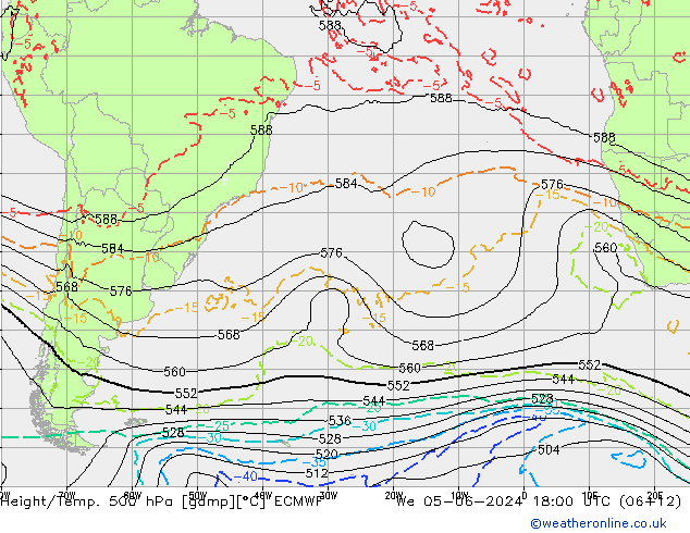 Z500/Regen(+SLP)/Z850 ECMWF wo 05.06.2024 18 UTC