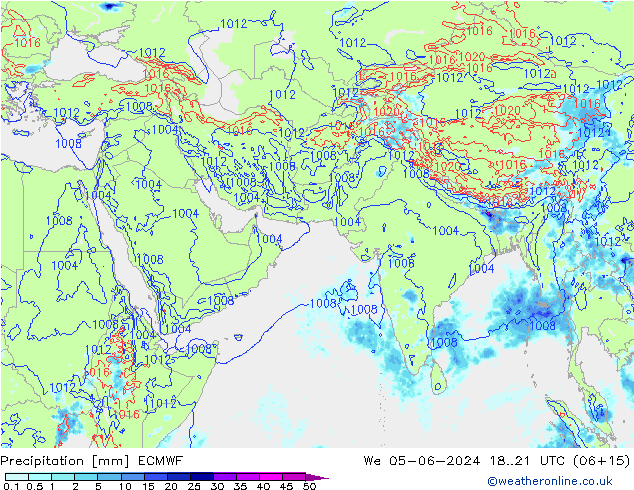 Niederschlag ECMWF Mi 05.06.2024 21 UTC