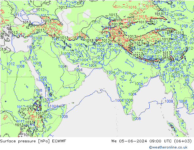 Surface pressure ECMWF We 05.06.2024 09 UTC