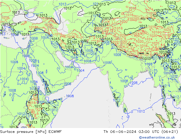 Surface pressure ECMWF Th 06.06.2024 03 UTC