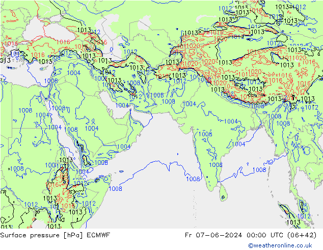 Surface pressure ECMWF Fr 07.06.2024 00 UTC