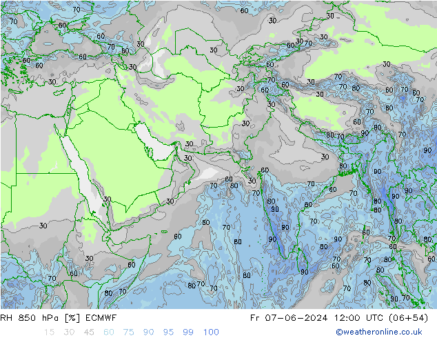 RH 850 hPa ECMWF Fr 07.06.2024 12 UTC