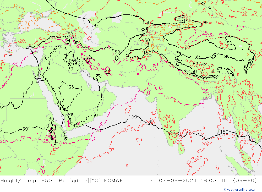 Z500/Rain (+SLP)/Z850 ECMWF Sex 07.06.2024 18 UTC