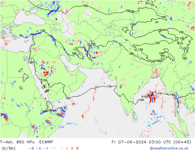 T-Adv. 850 hPa ECMWF ven 07.06.2024 03 UTC