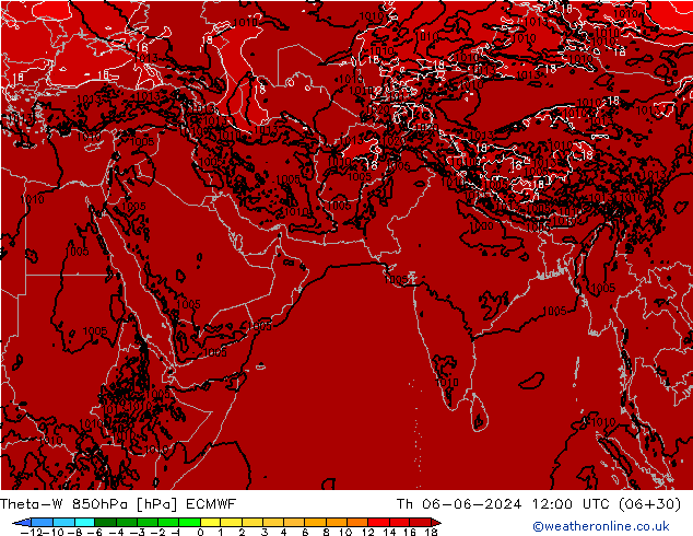 Theta-W 850hPa ECMWF jue 06.06.2024 12 UTC