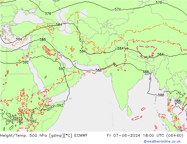 Z500/Rain (+SLP)/Z850 ECMWF ven 07.06.2024 18 UTC