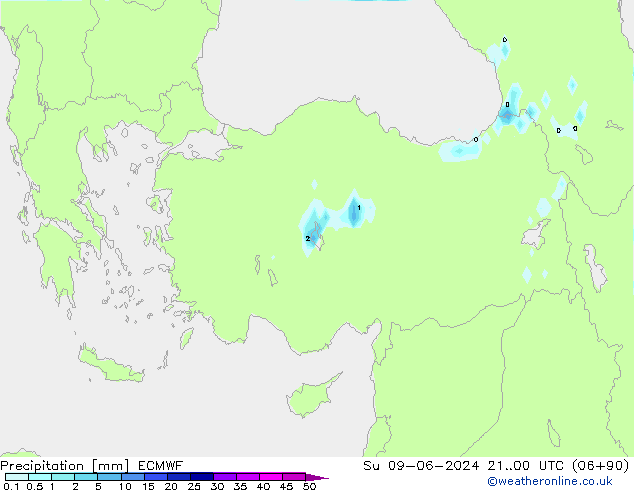 Précipitation ECMWF dim 09.06.2024 00 UTC