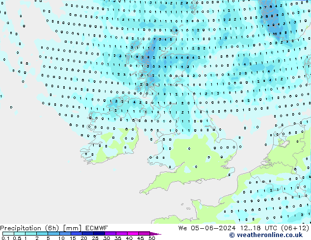 Nied. akkumuliert (6Std) ECMWF Mi 05.06.2024 18 UTC