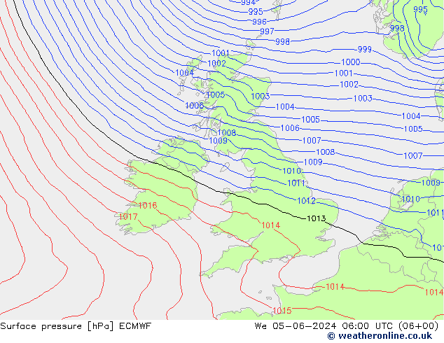 приземное давление ECMWF ср 05.06.2024 06 UTC