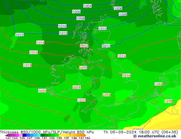 Thck 850-1000 hPa ECMWF Th 06.06.2024 18 UTC