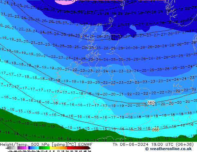 Z500/Rain (+SLP)/Z850 ECMWF Qui 06.06.2024 18 UTC