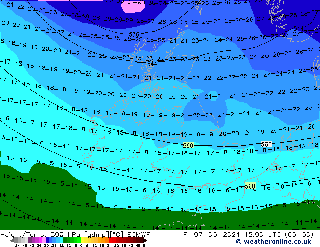 Z500/Rain (+SLP)/Z850 ECMWF пт 07.06.2024 18 UTC