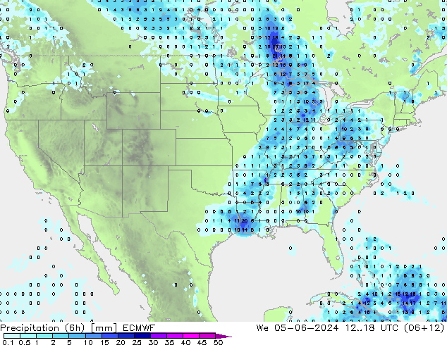 Z500/Yağmur (+YB)/Z850 ECMWF Çar 05.06.2024 18 UTC