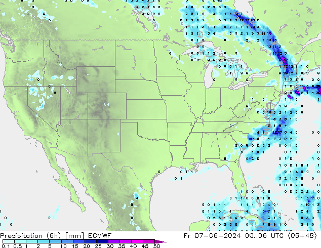 Z500/Rain (+SLP)/Z850 ECMWF Fr 07.06.2024 06 UTC