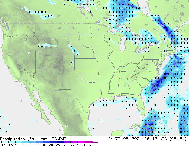 Z500/Yağmur (+YB)/Z850 ECMWF Cu 07.06.2024 12 UTC