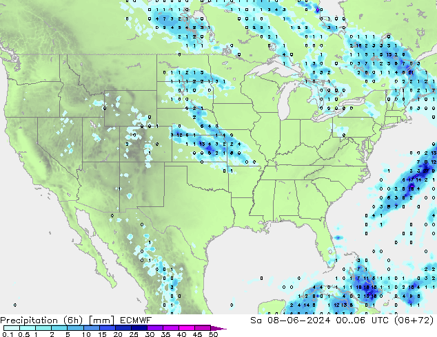 Z500/Regen(+SLP)/Z850 ECMWF za 08.06.2024 06 UTC