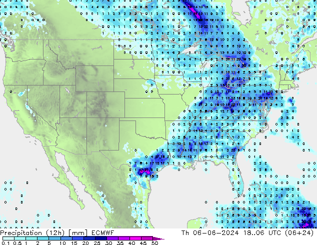 opad (12h) ECMWF czw. 06.06.2024 06 UTC