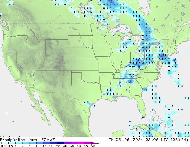 opad ECMWF czw. 06.06.2024 06 UTC