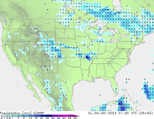 precipitação ECMWF Dom 09.06.2024 00 UTC