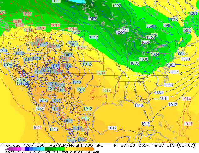 Thck 700-1000 hPa ECMWF Pá 07.06.2024 18 UTC