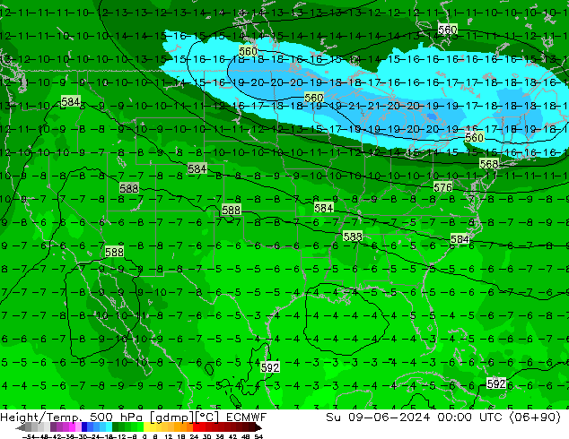 Z500/Rain (+SLP)/Z850 ECMWF dim 09.06.2024 00 UTC