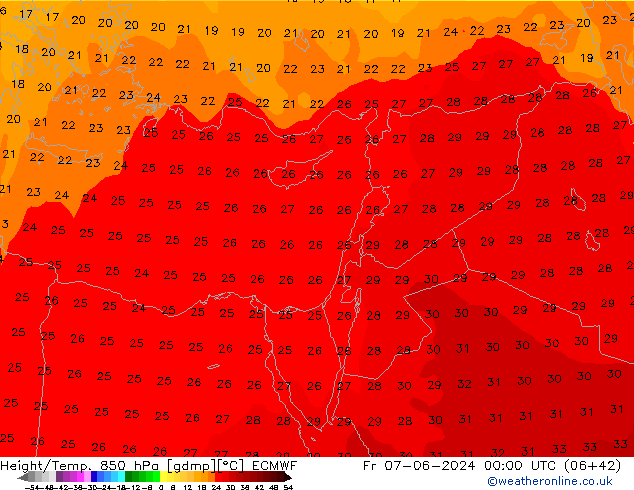 Z500/Regen(+SLP)/Z850 ECMWF vr 07.06.2024 00 UTC