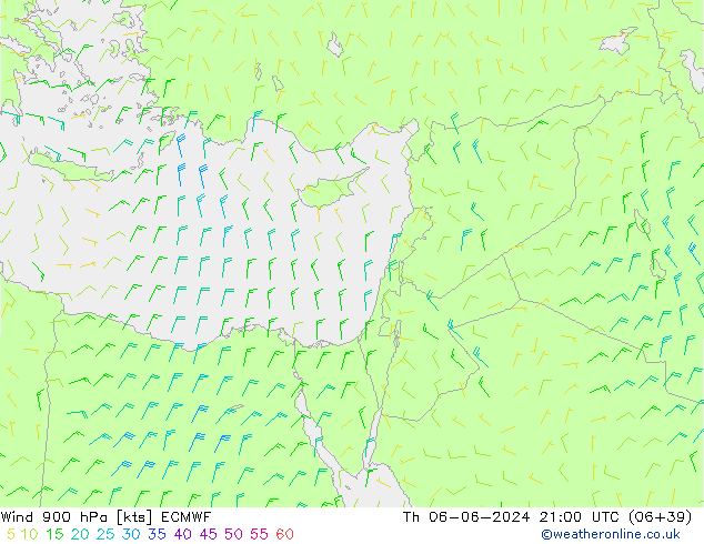 Wind 900 hPa ECMWF Th 06.06.2024 21 UTC