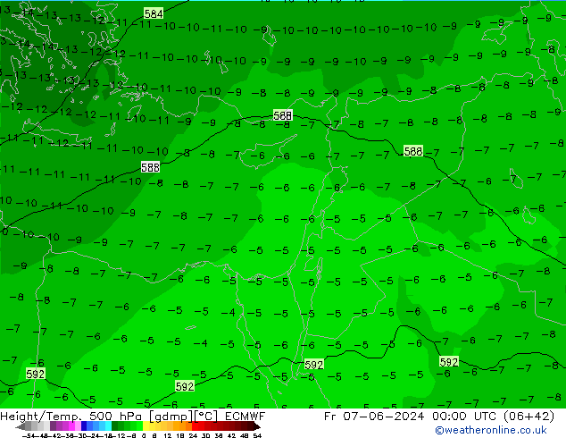 Z500/Regen(+SLP)/Z850 ECMWF vr 07.06.2024 00 UTC