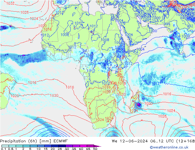 Z500/Rain (+SLP)/Z850 ECMWF mié 12.06.2024 12 UTC