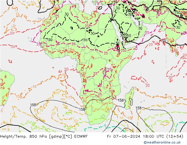 Z500/Rain (+SLP)/Z850 ECMWF Fr 07.06.2024 18 UTC