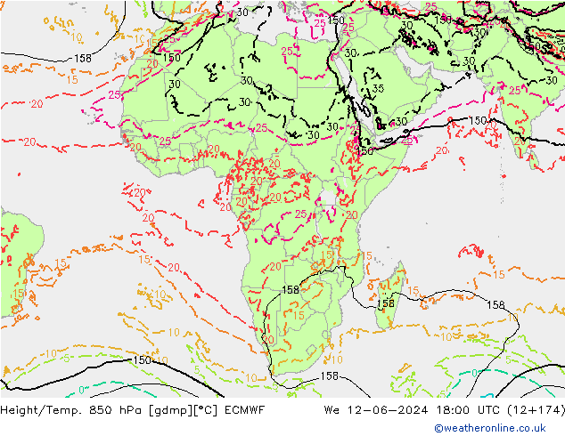 Z500/Rain (+SLP)/Z850 ECMWF mer 12.06.2024 18 UTC