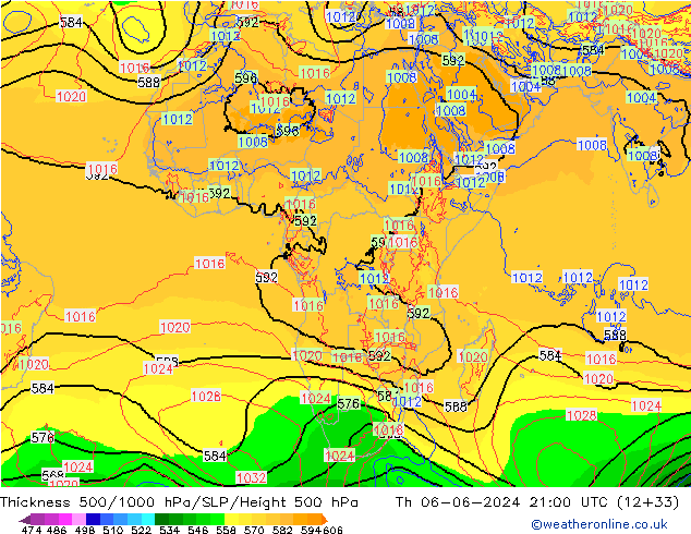 Thck 500-1000hPa ECMWF Th 06.06.2024 21 UTC