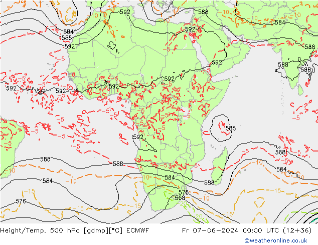 Z500/Rain (+SLP)/Z850 ECMWF Fr 07.06.2024 00 UTC