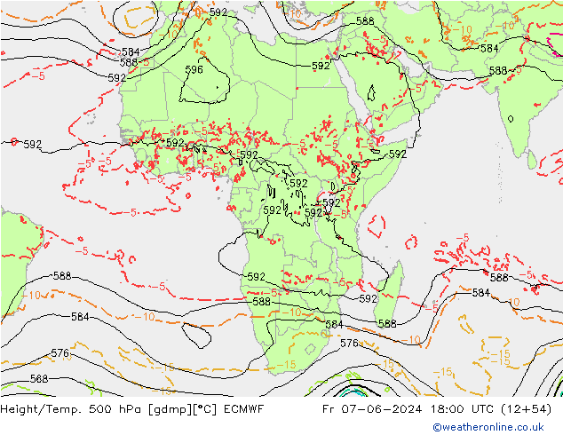 Z500/Rain (+SLP)/Z850 ECMWF Fr 07.06.2024 18 UTC