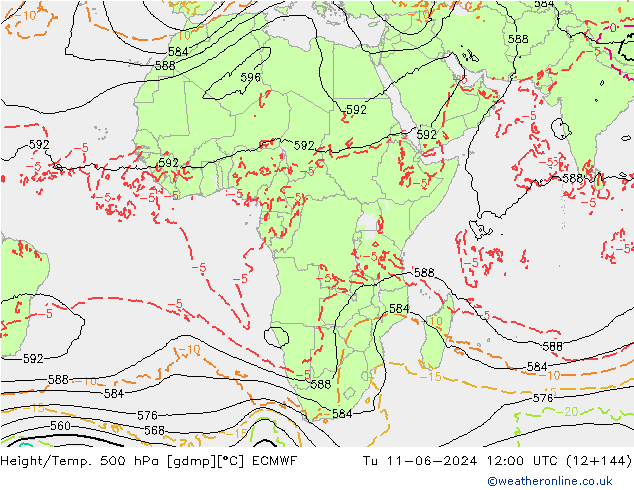 Z500/Regen(+SLP)/Z850 ECMWF di 11.06.2024 12 UTC