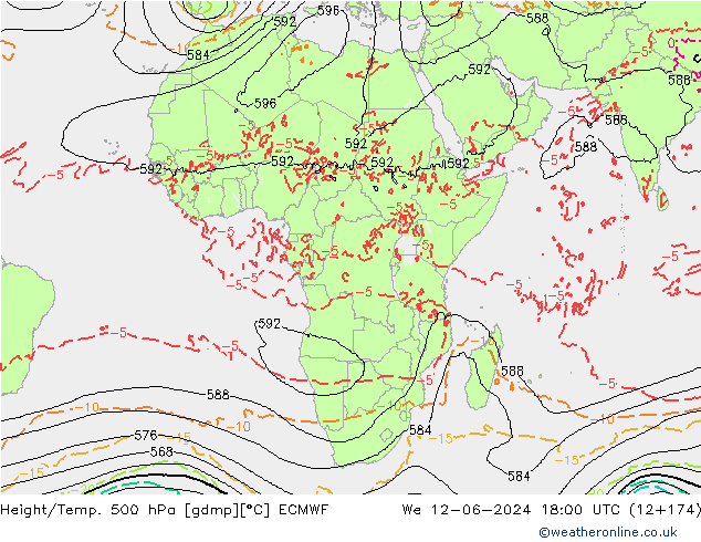 Z500/Rain (+SLP)/Z850 ECMWF mer 12.06.2024 18 UTC