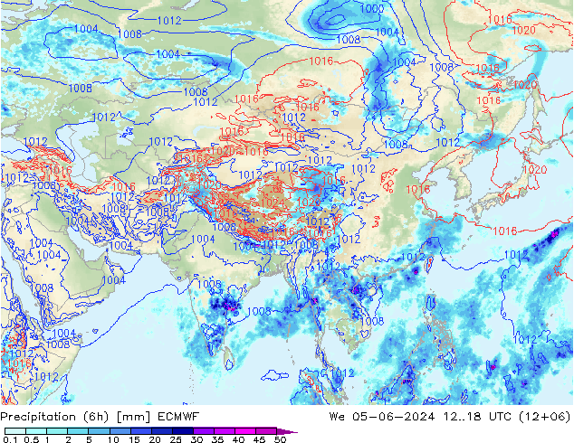 Z500/Rain (+SLP)/Z850 ECMWF mer 05.06.2024 18 UTC