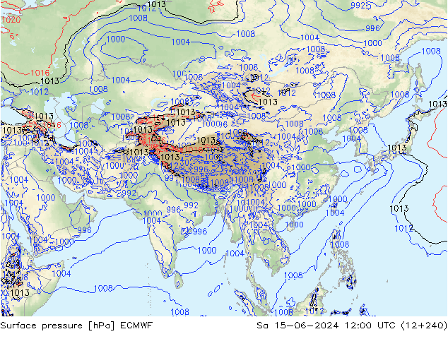 pression de l'air ECMWF sam 15.06.2024 12 UTC