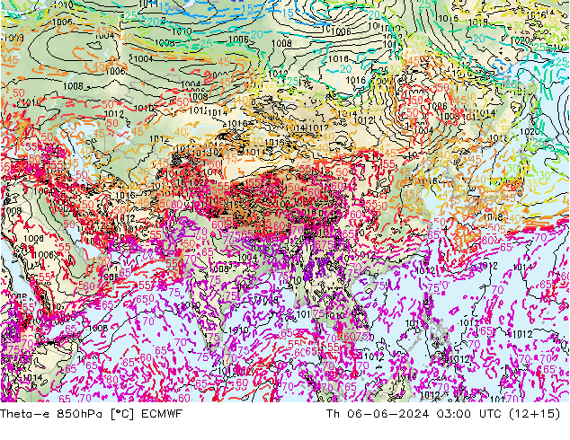 Theta-e 850hPa ECMWF Do 06.06.2024 03 UTC