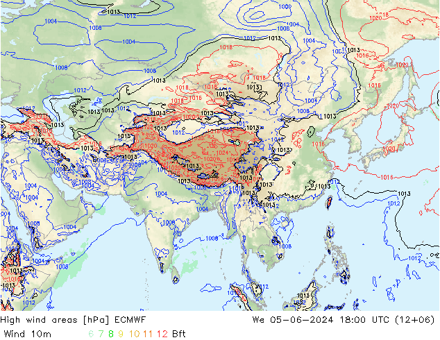 Windvelden ECMWF wo 05.06.2024 18 UTC