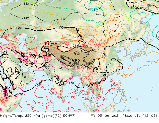 Z500/Rain (+SLP)/Z850 ECMWF mer 05.06.2024 18 UTC