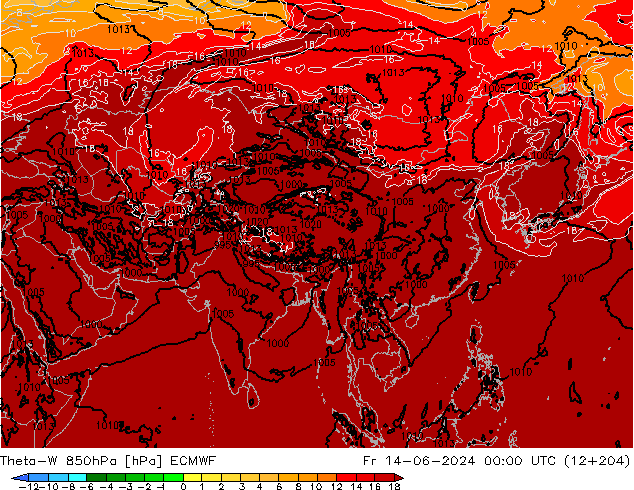 Theta-W 850hPa ECMWF Sex 14.06.2024 00 UTC