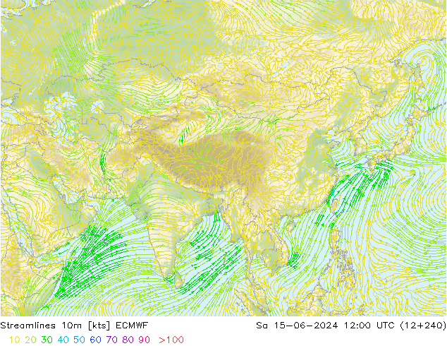 Rüzgar 10m ECMWF Cts 15.06.2024 12 UTC