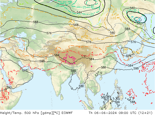 Yükseklik/Sıc. 500 hPa ECMWF Per 06.06.2024 09 UTC