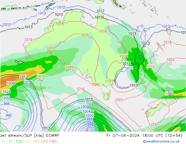 Jet stream/SLP ECMWF Fr 07.06.2024 18 UTC