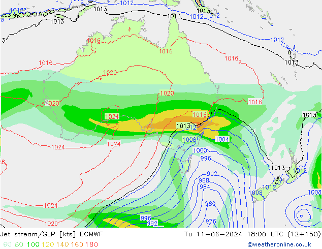 Jet stream ECMWF Ter 11.06.2024 18 UTC