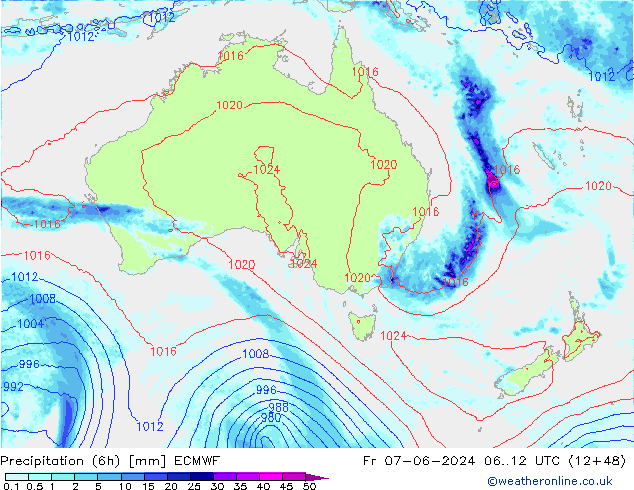 Z500/Yağmur (+YB)/Z850 ECMWF Cu 07.06.2024 12 UTC