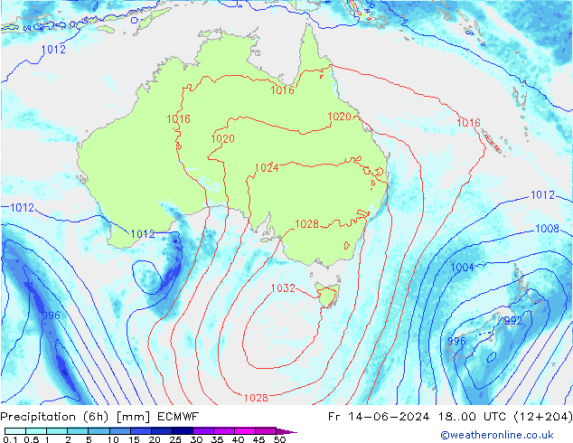 Z500/Rain (+SLP)/Z850 ECMWF vie 14.06.2024 00 UTC