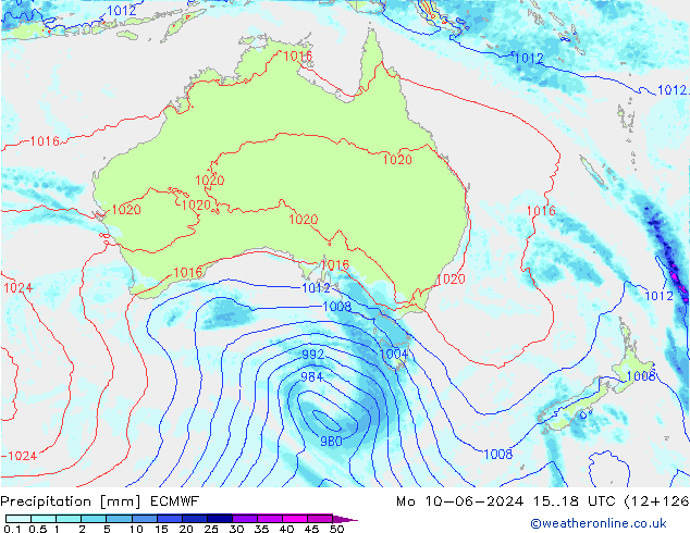 Precipitation ECMWF Mo 10.06.2024 18 UTC