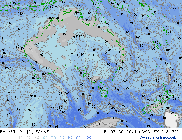 RH 925 hPa ECMWF Fr 07.06.2024 00 UTC